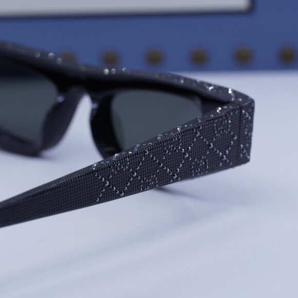 Gucci GG1779S 010 Cat Eye Sunglasses - Black with Metal Stud Detail\\Grey main image 10
